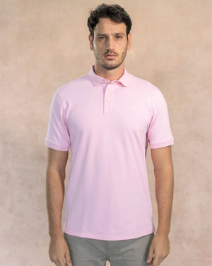 Polo Antimanchas Cuello Rígido Rosada - Talla Regular