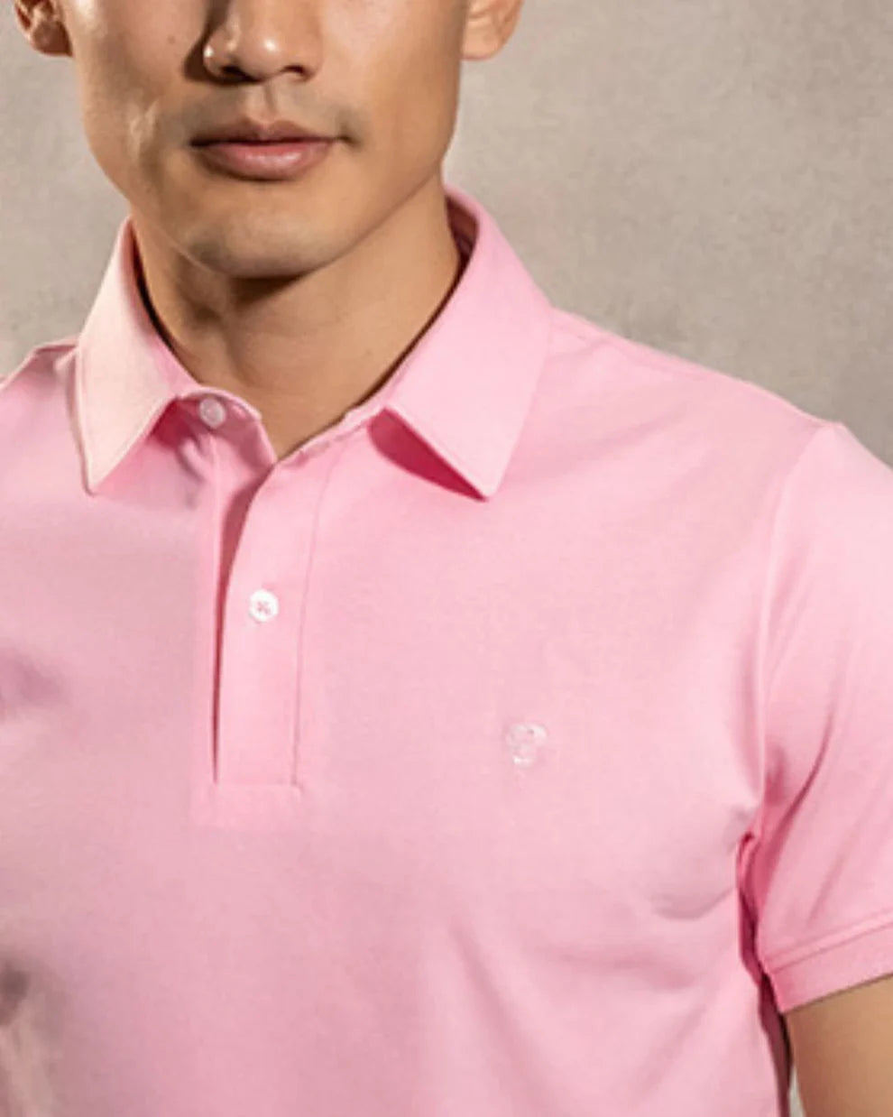 Polo Antimanchas Cuello Rígido Rosada - Talla Regular