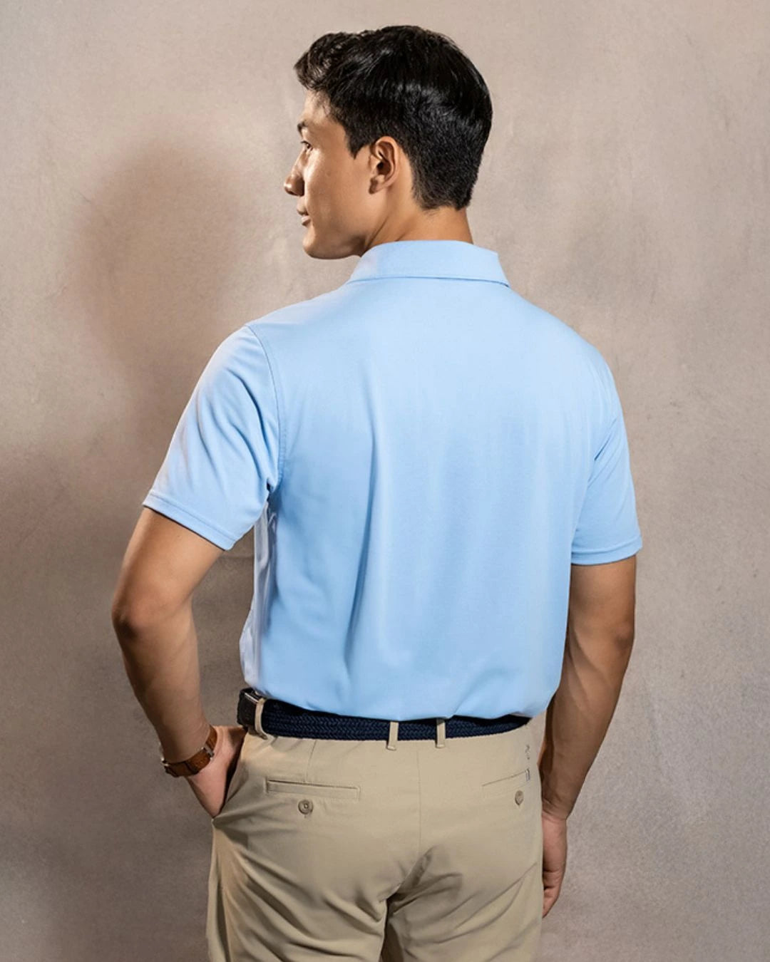 Polo Performance Antiarrugas Celeste