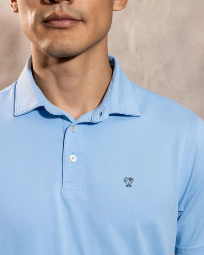 Polo Performance Antiarrugas Celeste