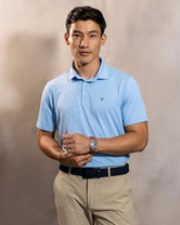 Polo Performance Antiarrugas Celeste