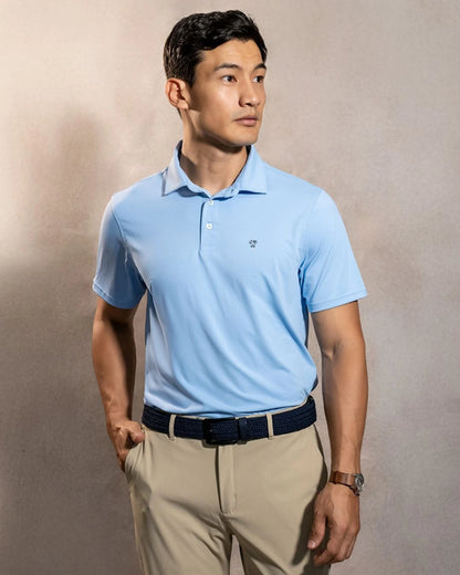 Polo Performance Antiarrugas Celeste