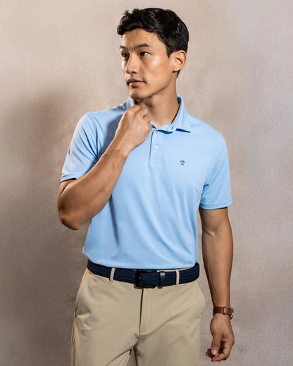 Polo Performance Antiarrugas Celeste